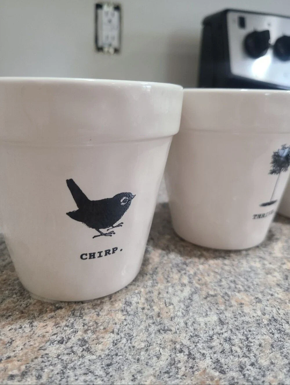 VINTAGE Rae Dunn Icon Spellout Planters HTF
